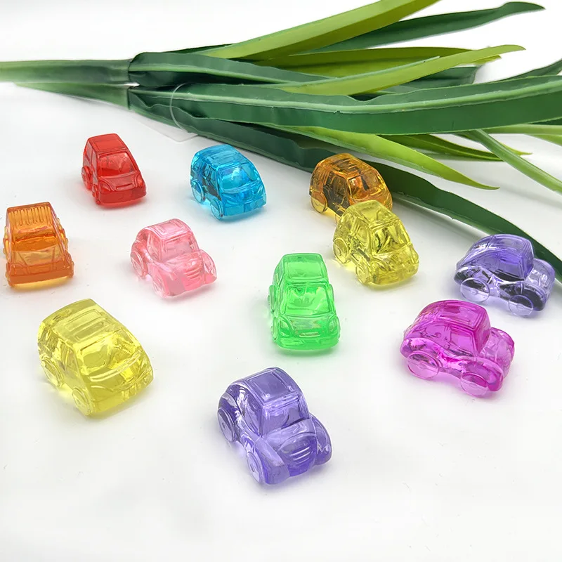 

Camal 10Pcs Acrylic Colorful 20*30mm Car Model Shaped Funny Pressure Relief Plaything Children Cartoon Toy Desktop DIY Ornament