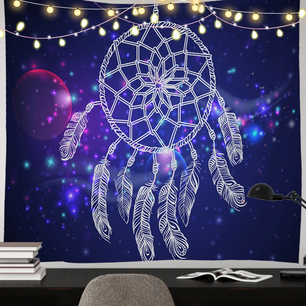

Hanging Tapestry Blue Dreamcatcher Printing Background Dorm Decor Wall Carpets Yoga Mat Sleeping Supplies Stylish Home Decor