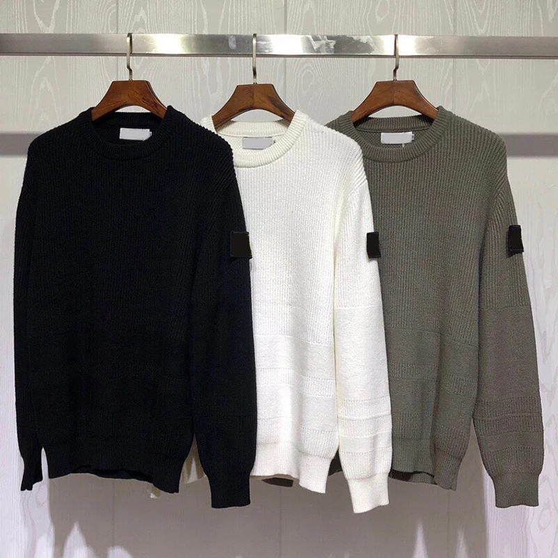 

Oversized Sweater Men Clothing Fashion Vintage Ribbed Panel Knitted Pullovers Jersey Brown Black Korean Clothes MA169