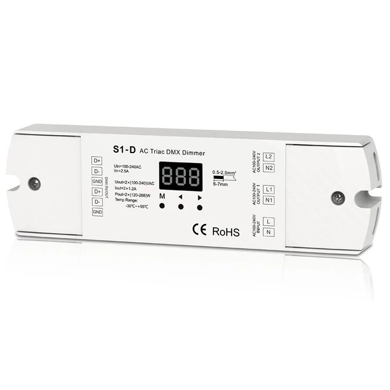 

Ac Triac Dmx диммер 2-канальный выход 2-канальный диммер Triac Dimmable Andmosfet Dimmable Dmx512