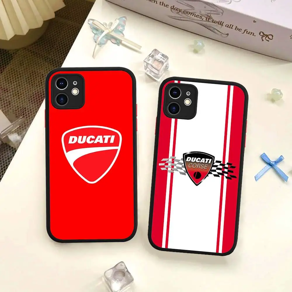 Фото Чехол для телефона с дизайном мотоциклетных гонок D-Ducaties для iPhone 16 15 14 13 12 11 Pro Max 7 8 6 6s Plus, матовый №2