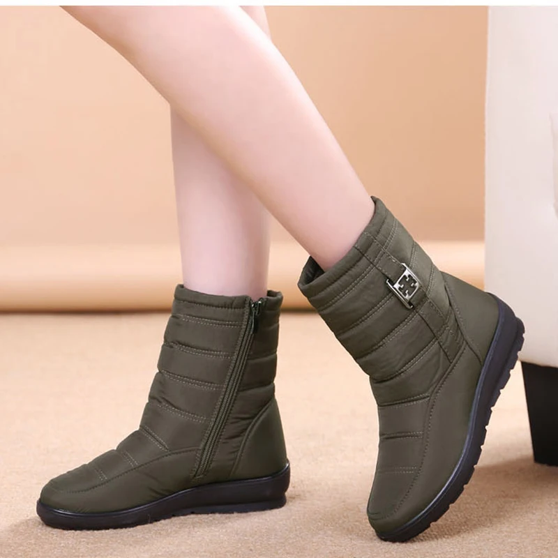 Winter Boots for Women Fleece Comfortable Mid-calf Boots Women Casual Warm Non-slip Platform Boots Plus Size botas de mujer