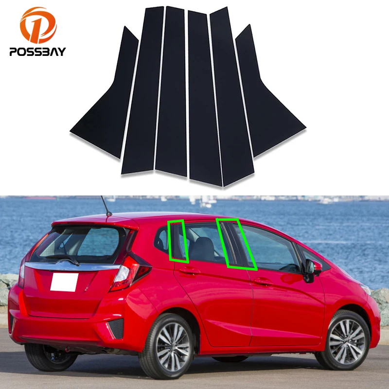 

6 Pcs Car Window Pillar Post Trim Cover BC Column Sticker for Honda FIT JAZZ 2014 2015 2016 2017 2018 2019 2020 Exterior Parts