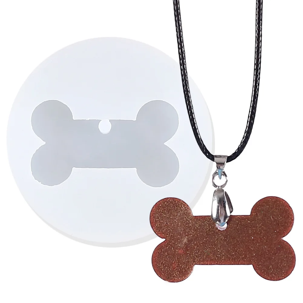

Dog Bone Pet Tag Keychain Mold Cake Mold Chocolate Baking Biscuit Silicone Mold DIY Resin Bone Shape Pendant Crystal Glue Mold