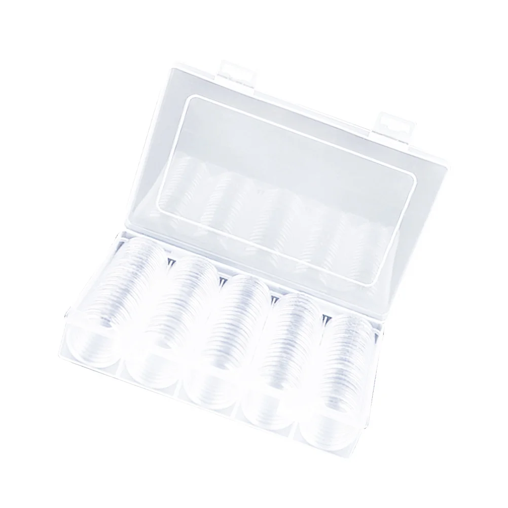 

100 Pieces 27mm Coin Capsules Round Plastic Coin Holder Case with Storage Organizer Box for Coins Storage Collection