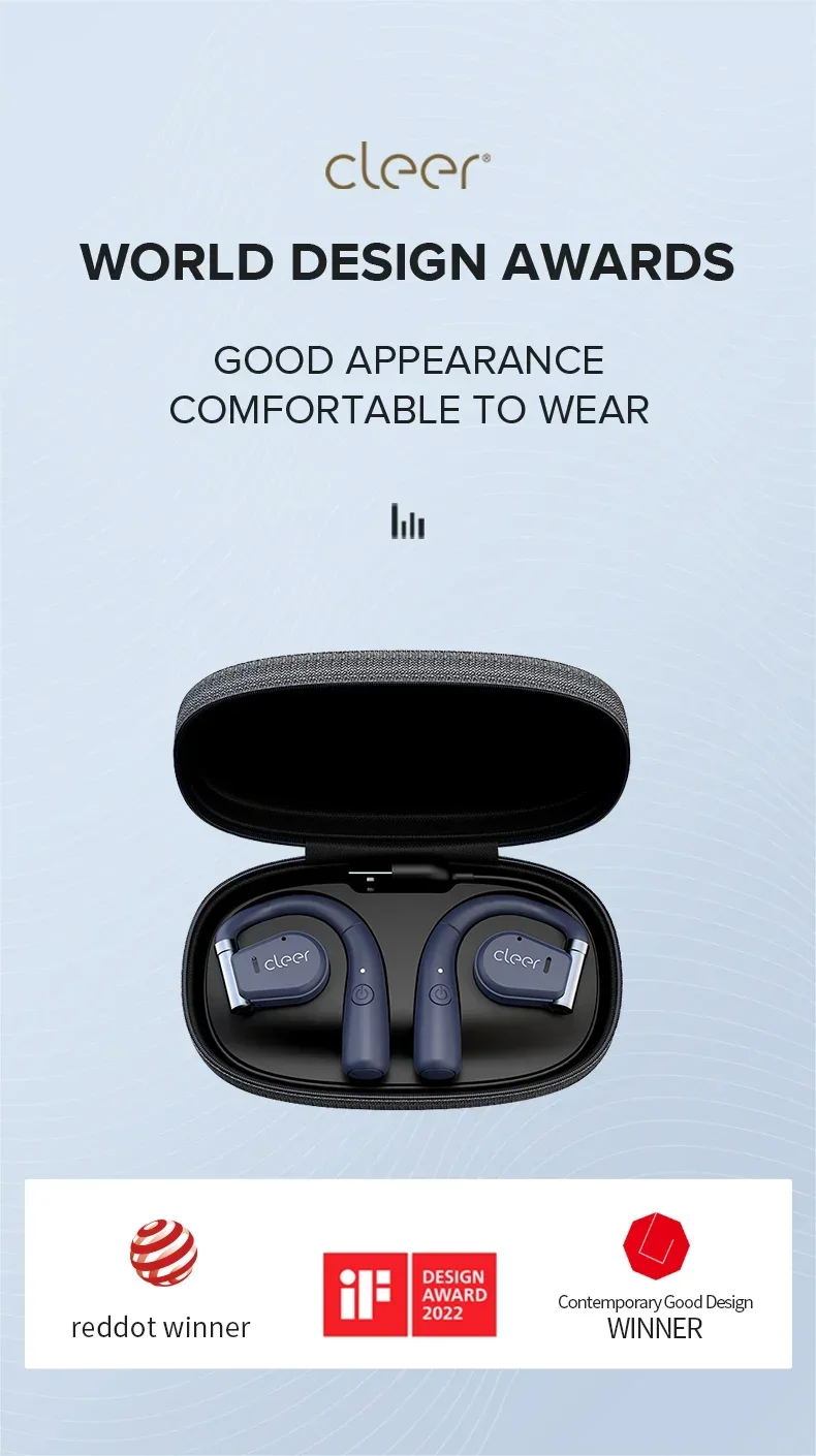 Cleer ARC Беспроводные Bluetooth наушники с открытым ухом и вращающимся крючком для