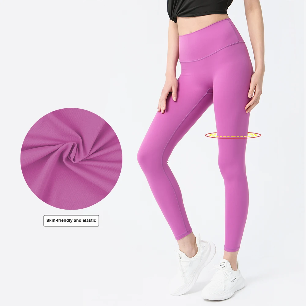 Sodalemon Yoga Leggings Seamless No Front Awkward Line High Waist Sport Pants Fitness Gym Elastic Tight Without Running Leggings