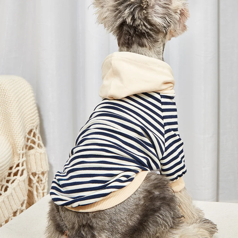 

Chihuahua Clothes Striped Knit Cotton Pet Dog Hoodie for Puppy Small To Medium Dog Yorkshire Dachshund French Bulldog Pug Coat