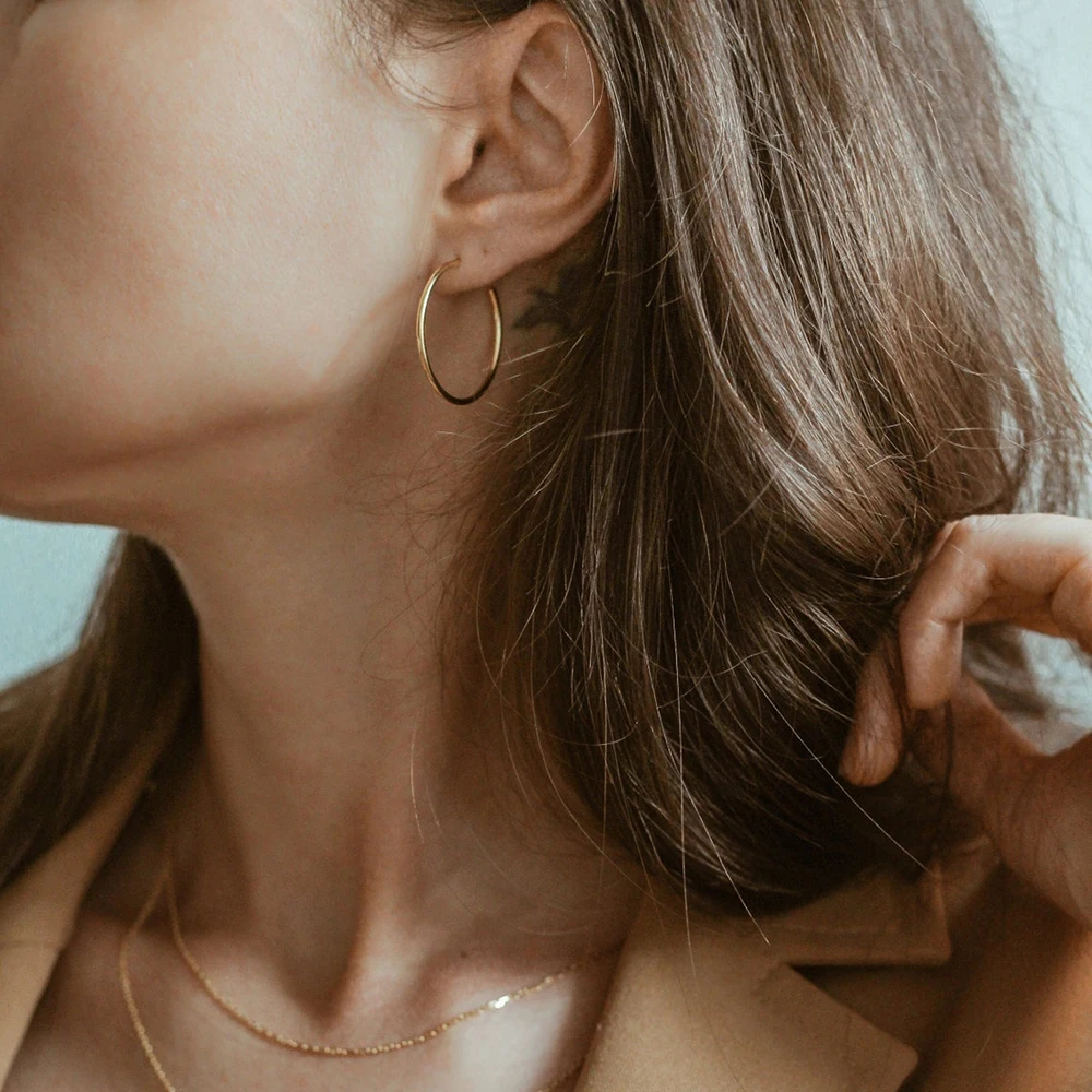 E-Manco 25 мм модные серьги из нержавеющей стали для женщин минималистичные тонкие