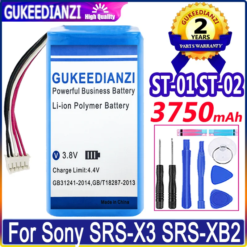 

ST-01 ST-02 ST01 ST02 3750mAh Battery for Sony SRS-X3 SRS-XB2 Replacement Batteries + Free Tools