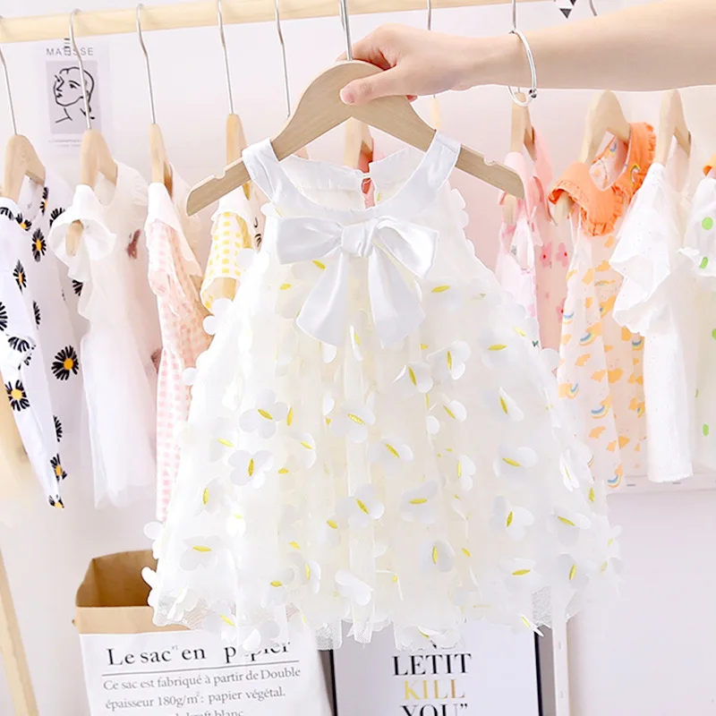 

Baby Girls Summer Dress Clothes Princess Party Tulle Toddler Dresses For Newborn Party 1st Birthday Dress 0-2Y Vestidos Clothing