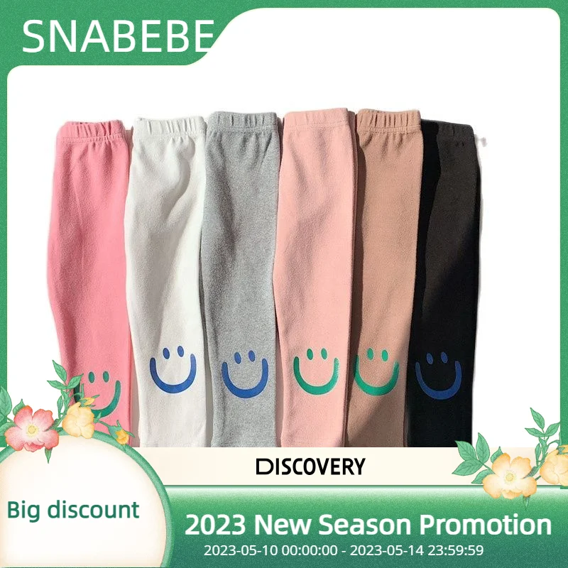 

2023 Spring And Autumn New Style Cotton Pencil Pants Child Leggings For Girls Fashion Elastic Print Cartoon Children's Costume