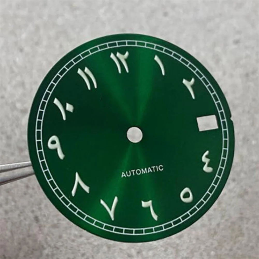 

28.5mm for NH35/NH36 Watch Dial Sun Pattern Green Luminous Dial for 4R/7S Movement stainless steel Watch Dial