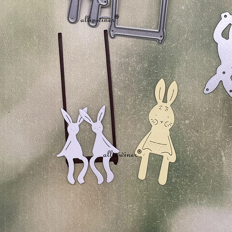

Металлические Вырубные штампы Swing Bunny для рукоделия скрапбукинга альбома бумаги открытки, декоративные поделки тиснения вырубки