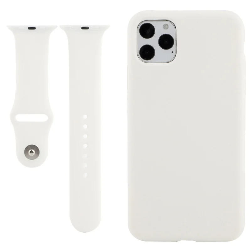 FHX-MT для Apple Watch 2 3 4 5 6 7 ремешки + iPhone 12 13 11 Pro Max X XS MAX XR 8 Plus экологичный силиконовый
