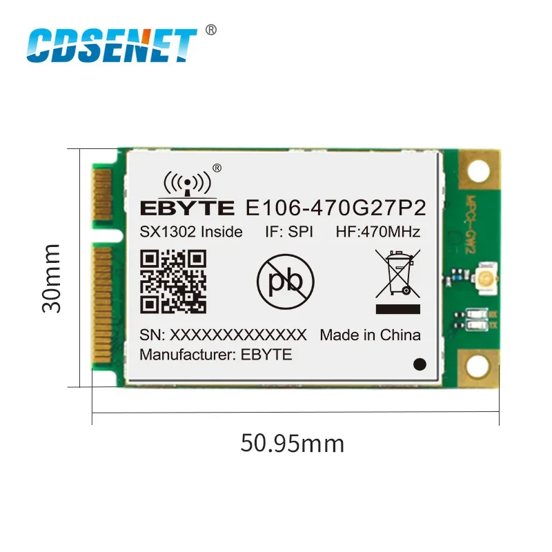 Фото 470 МГц SX1302 Модуль LoRaWAN GateWay Модуль LoRa TX RX CDSENET E106-470G27P2 27 дБм Беспроводной RF SPI Интерфейс PCI-e №3