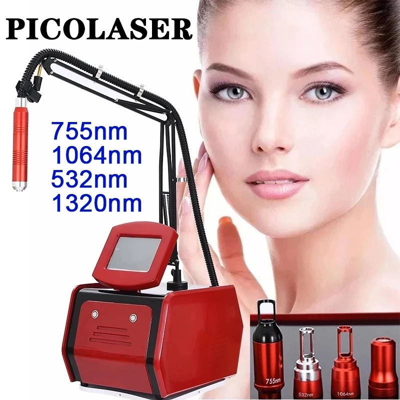 2022 Hotsale 4 Wavelengths Nd Yag Laser 755 1320 1064 532 Nm Picosecond Beauty Machine For Tattoo Eyebrow Wrinkle Removal