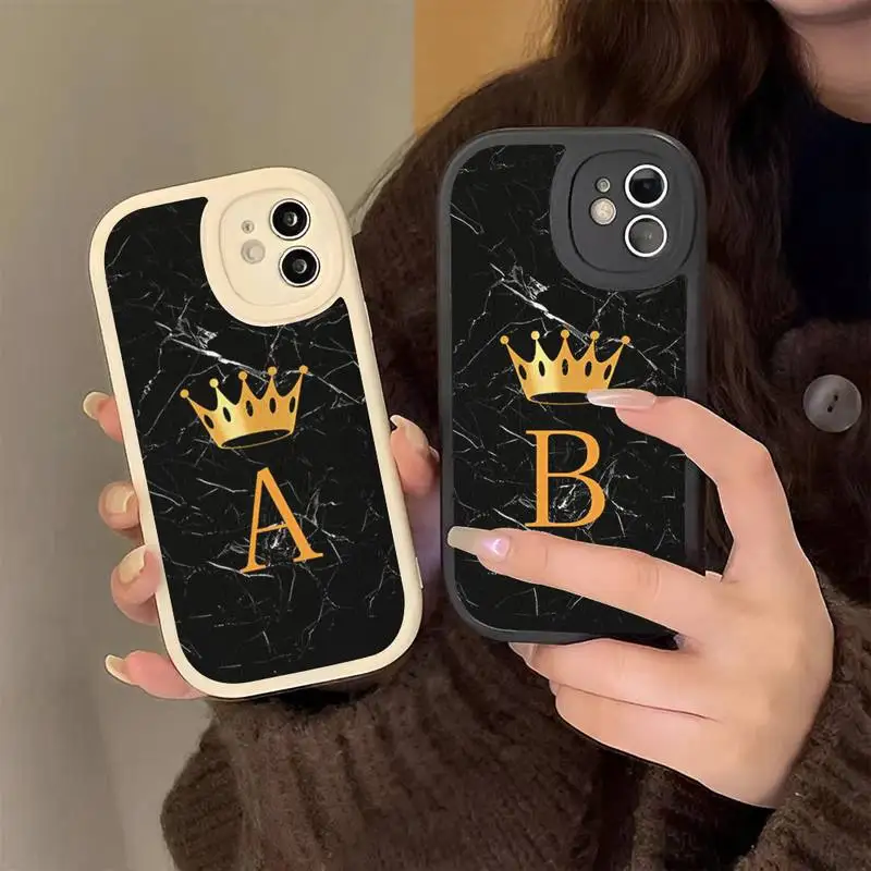 

Black Marble Crown Letter Phone Case Hard Leather Phone Case for iPhone 13 12 Mini 11 14 Pro Max Xs X Xr 7 8 Plus 6 6s Se 2022
