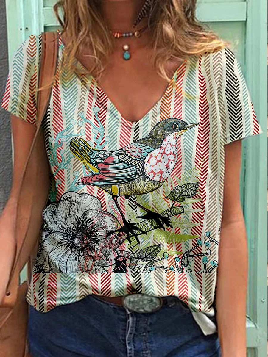 

2022 New Summer Ladies Plus Size 8XL Short Sleeve T-Shirt Street Fashion Casual 3D Printing Ladies Short Sleeve T-Shirt