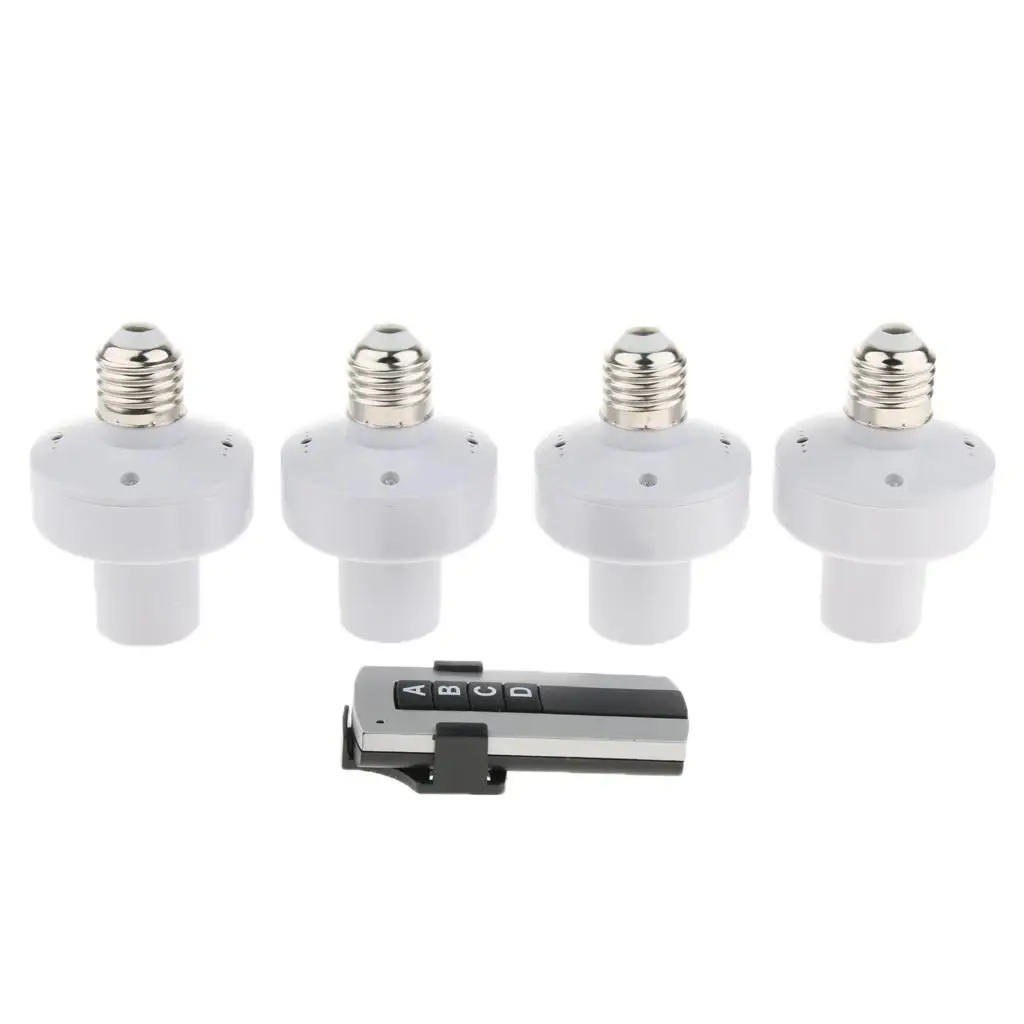 

4pcs E27 Wireless Lamp Holder Socket Adapter Remote Switch Socket