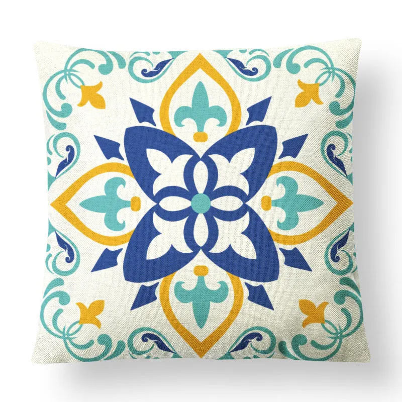 Наволочка для подушки для дивана спальни Fundas De Cojines, наволочка в богемском стиле, красочная Подушка, искусственная подушка 45x45 см, элегантная Роскошная Этническая Подушка B0063