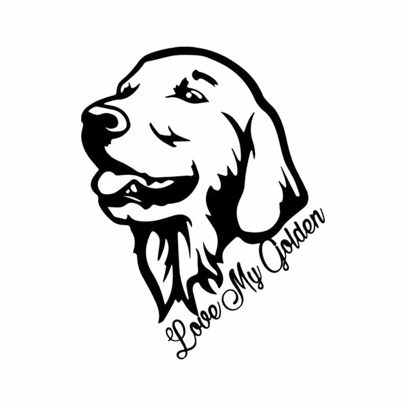 

Виниловая наклейка Love My Golden Retriever, декоративная наклейка для собаки, водонепроницаемая Светоотражающая наклейка, 15 см * 12 см