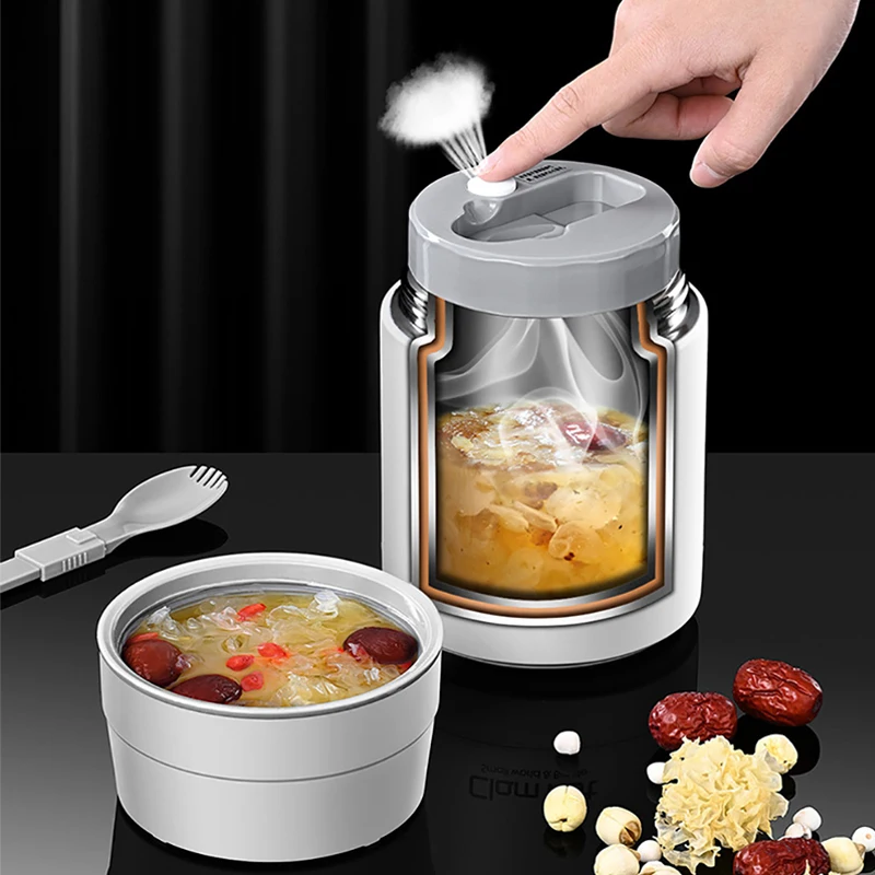 Термобанка для еды со складной ложкой 800 мл |