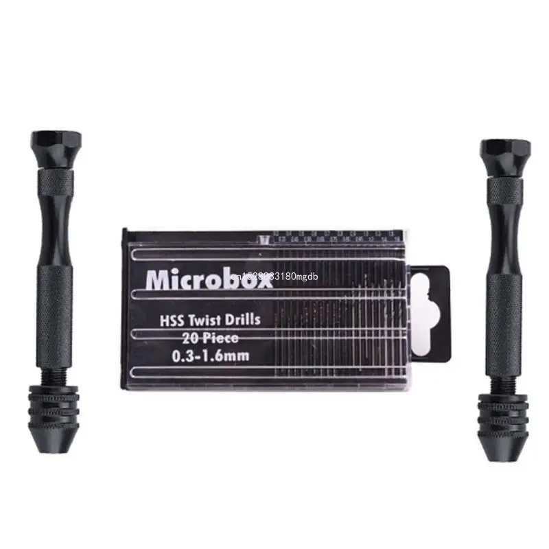 

Ручная дрель с 20 шт. сверл, мини-тиски, ручная дрель для деревянного браслета, Прямая поставка