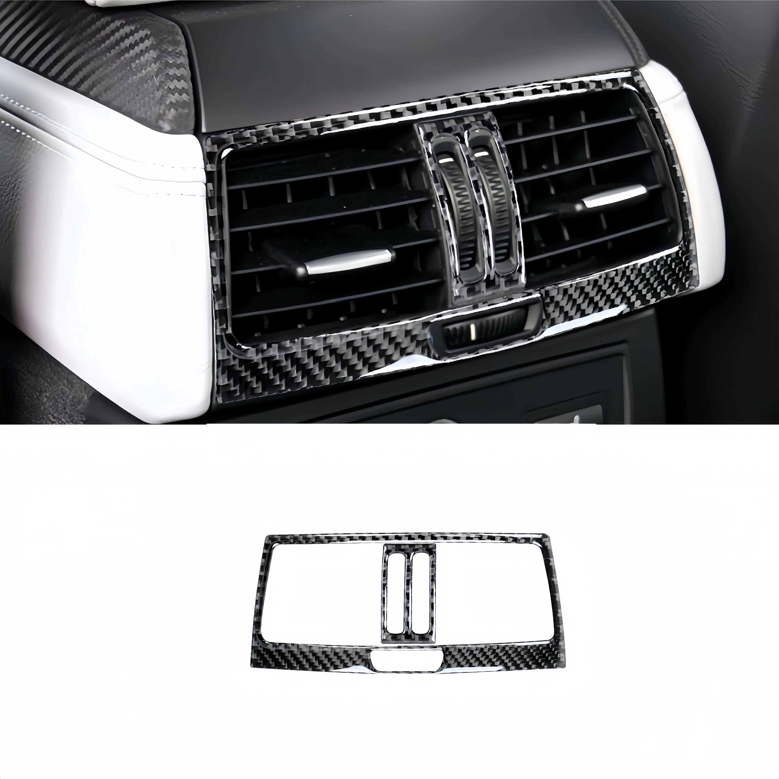 

Для BMW X5 E70 X6 E71 2008-2013 углеродное волокно интерьер автомобиля задний выход воздуха рамка Крышка отделка стикер Стайлинг Аксессуары для автомобиля