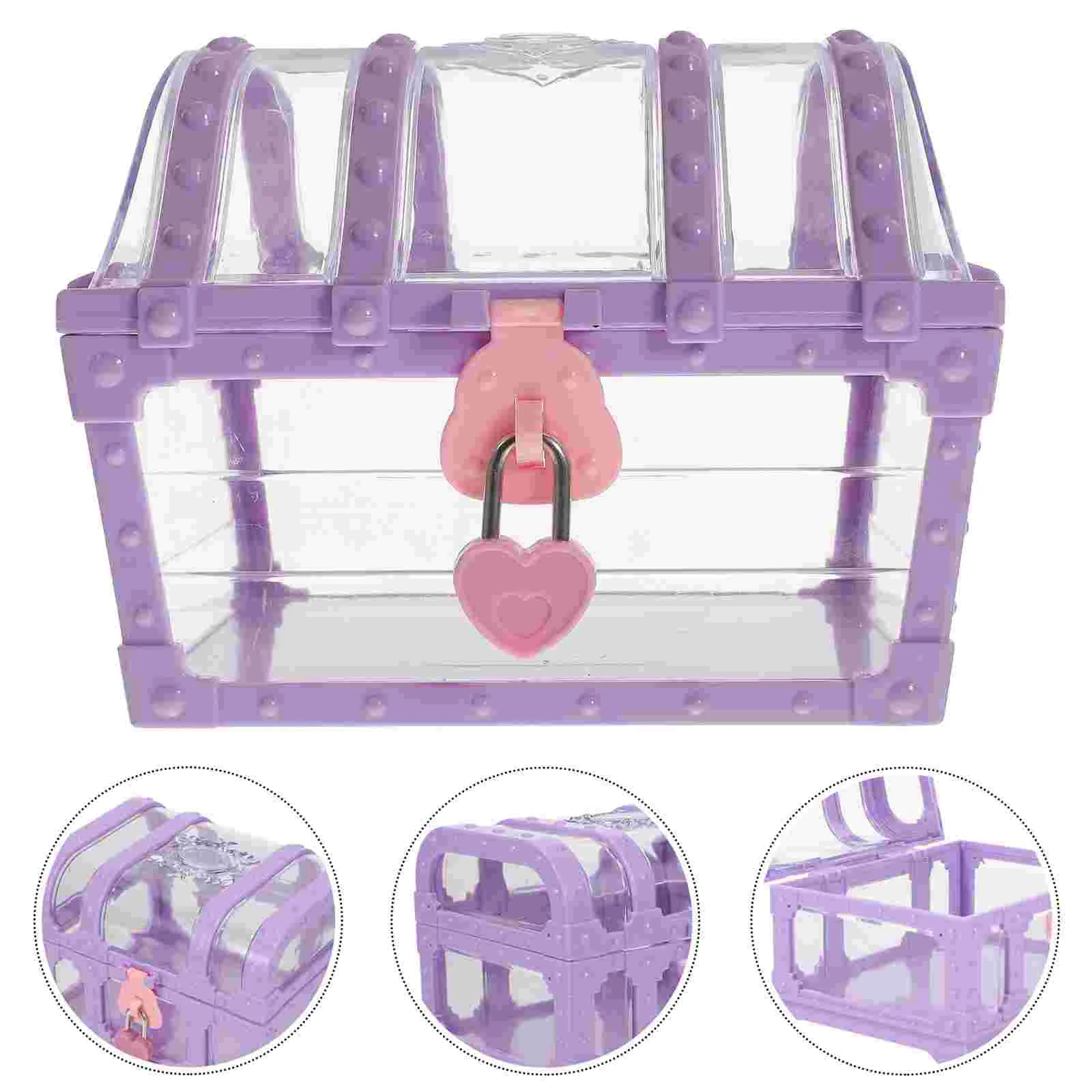 

Treasure Large Small Princess Gifts Lock Pirate Toys Plastic Transparent Box Classroom