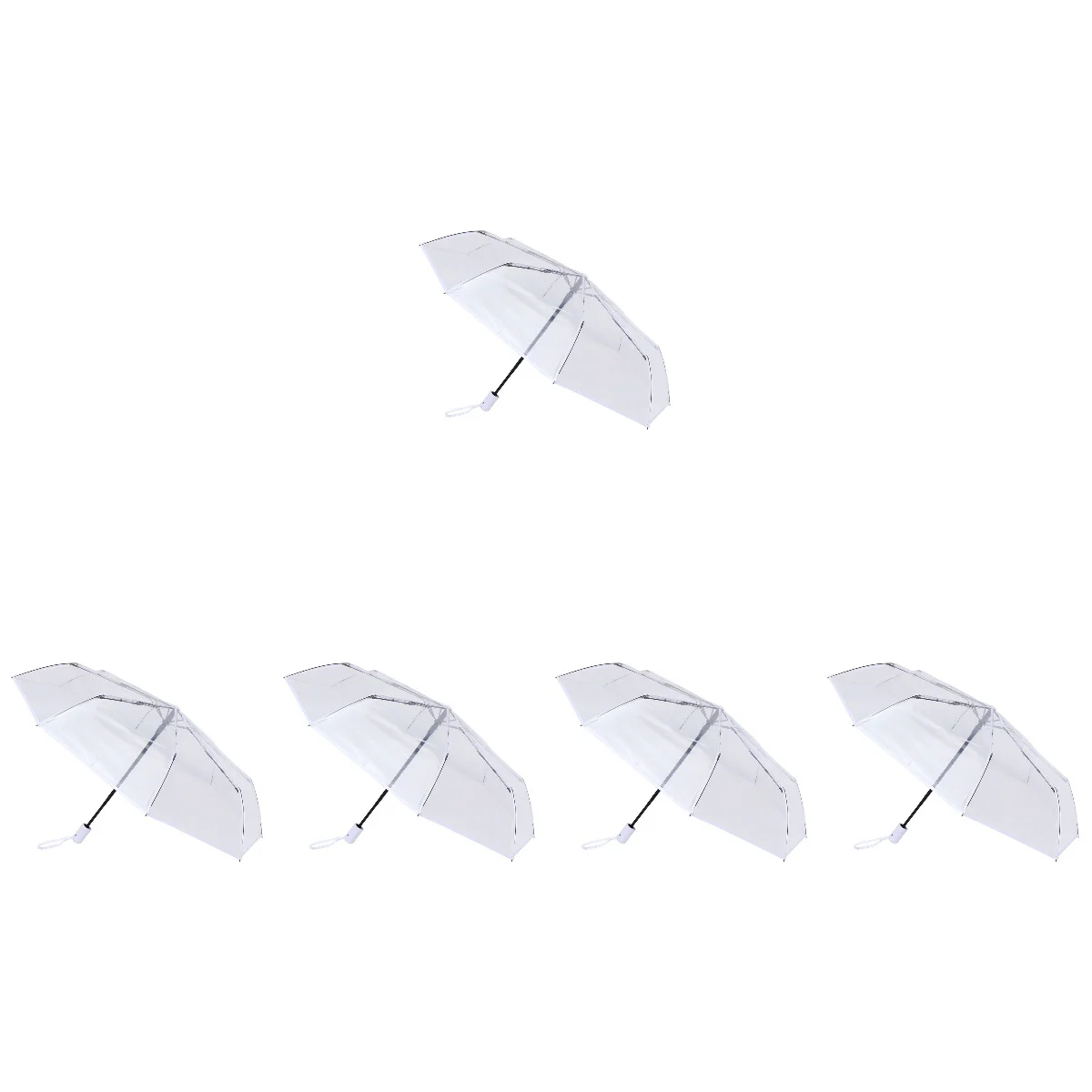 

Mini Umbrellas Fully Automatic Three-fold Transparent Umbrella Rainy Day Travel Tripod Folding