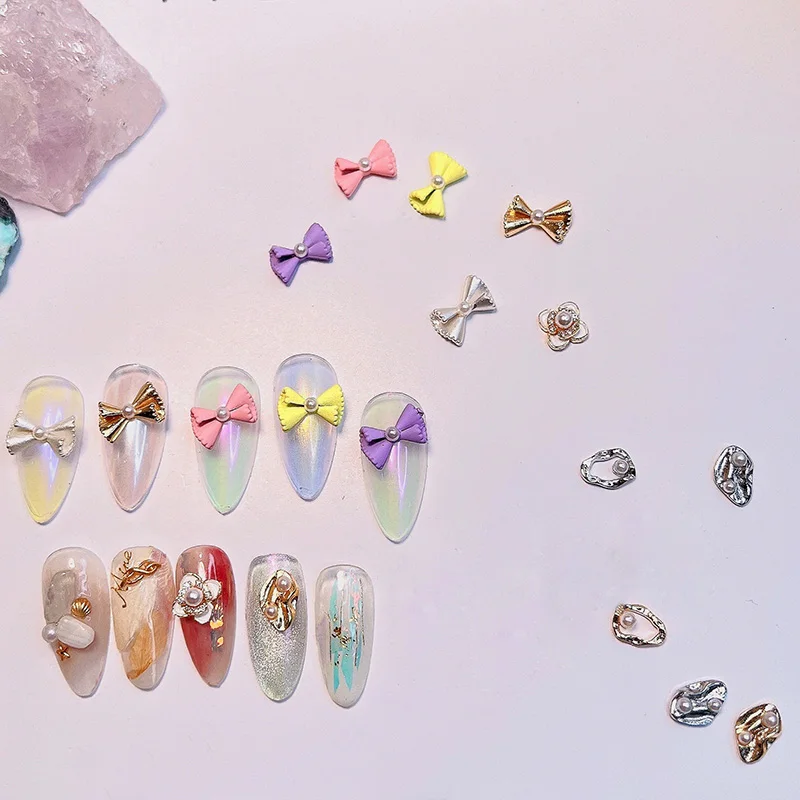 

Новые аксессуары для дизайна ногтей из циркония, японский галстук-бабочка Макарон с жемчужиной, украшение для ногтей «сделай сам», необычная металлическая рама, ювелирные изделия, милые детали