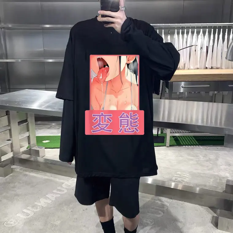 

Hentai Lewd Ahegao Girl Anime Style for Otaku T Shirts Unisex Funny Tees High Quality Cotton Tshirt Women Plus Size Size T-shirt