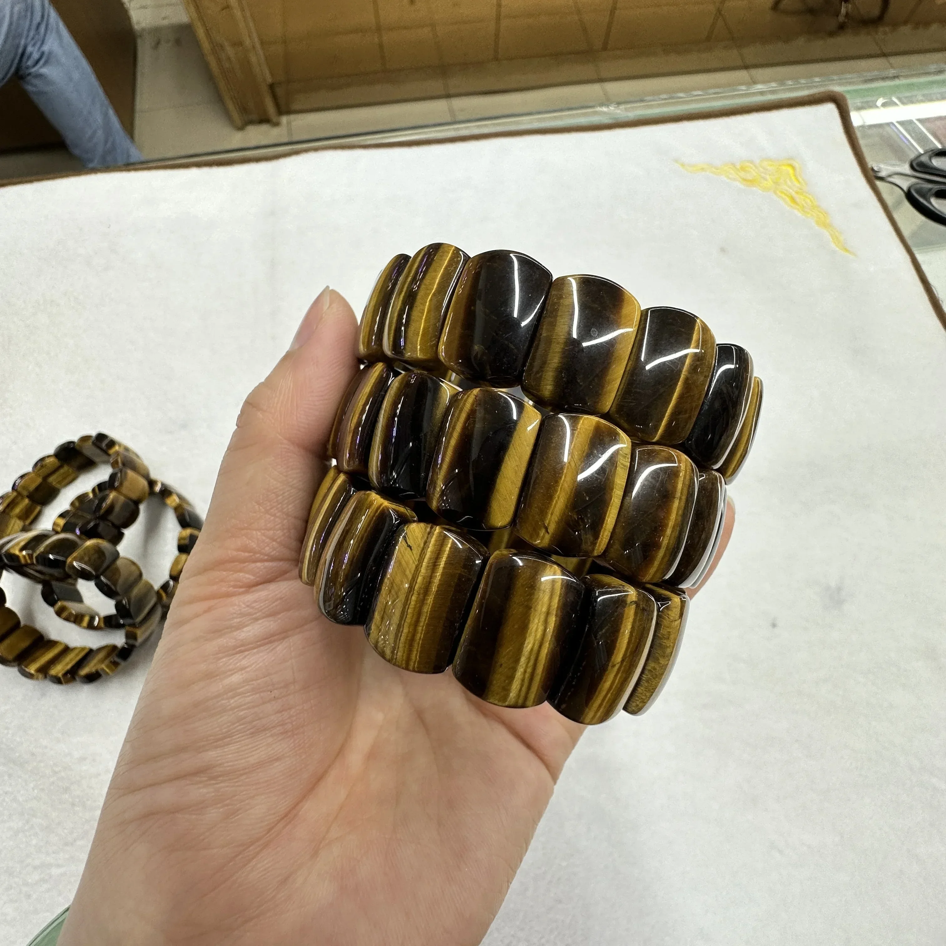 Новинка AAAA качественный Натуральный Желтый Тигр камень браслет из бисера