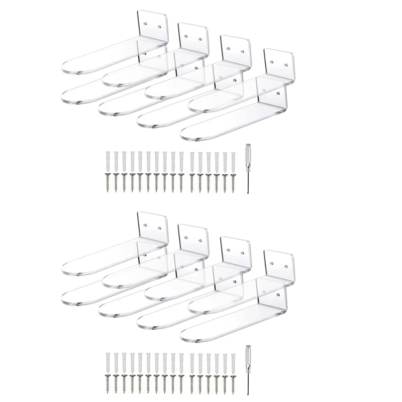 

Floating Shoe Display Shelves For Wall Mount Set Of 16,Clear Acrylic Floating Shelves For Showcase Sneaker Collection