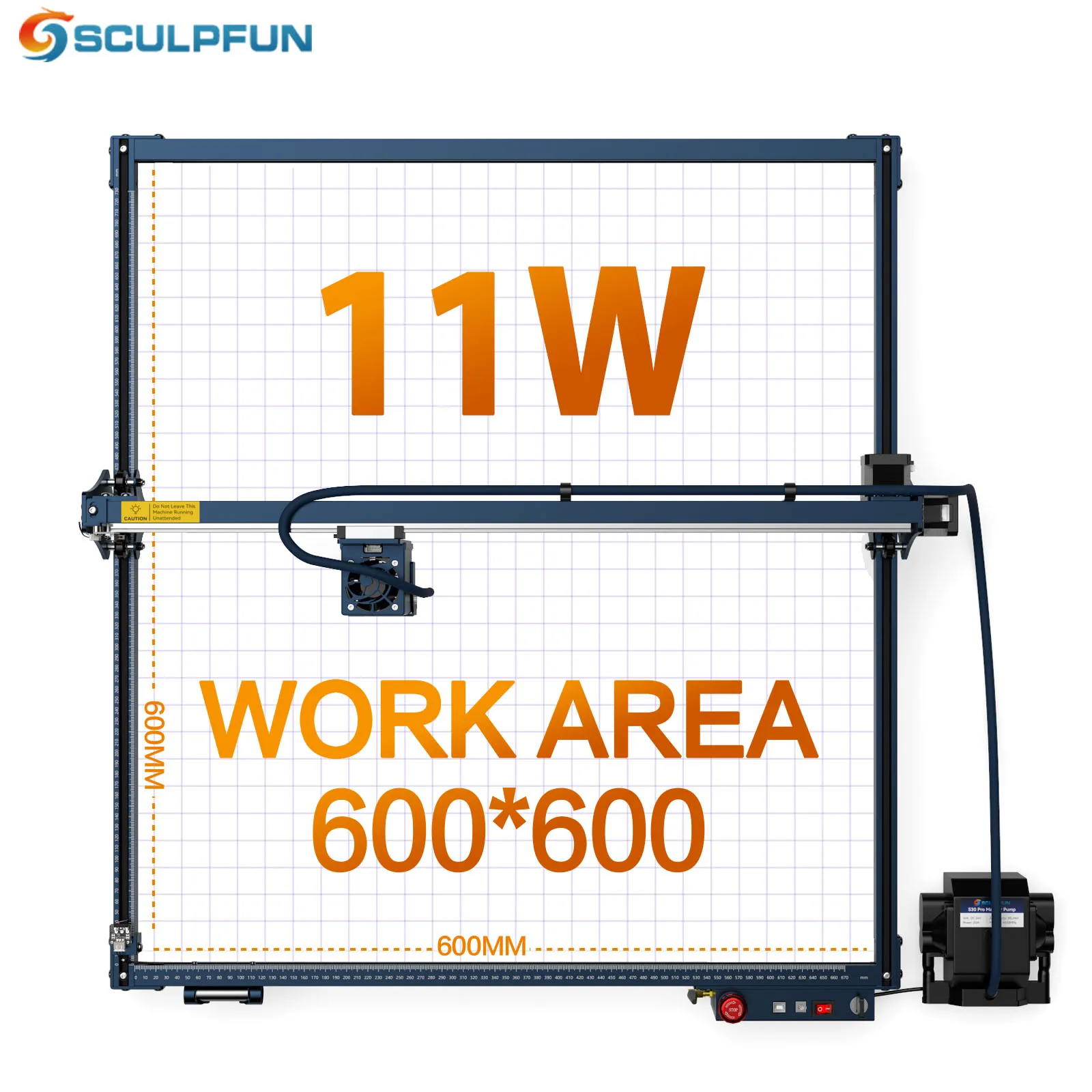 New SCULPFUN S30 Ultra-11W Laser Engraving Machine 600x600mm Engraving Area Laser Cutter With Automatic Air Assist M8 Main Board loading=lazy