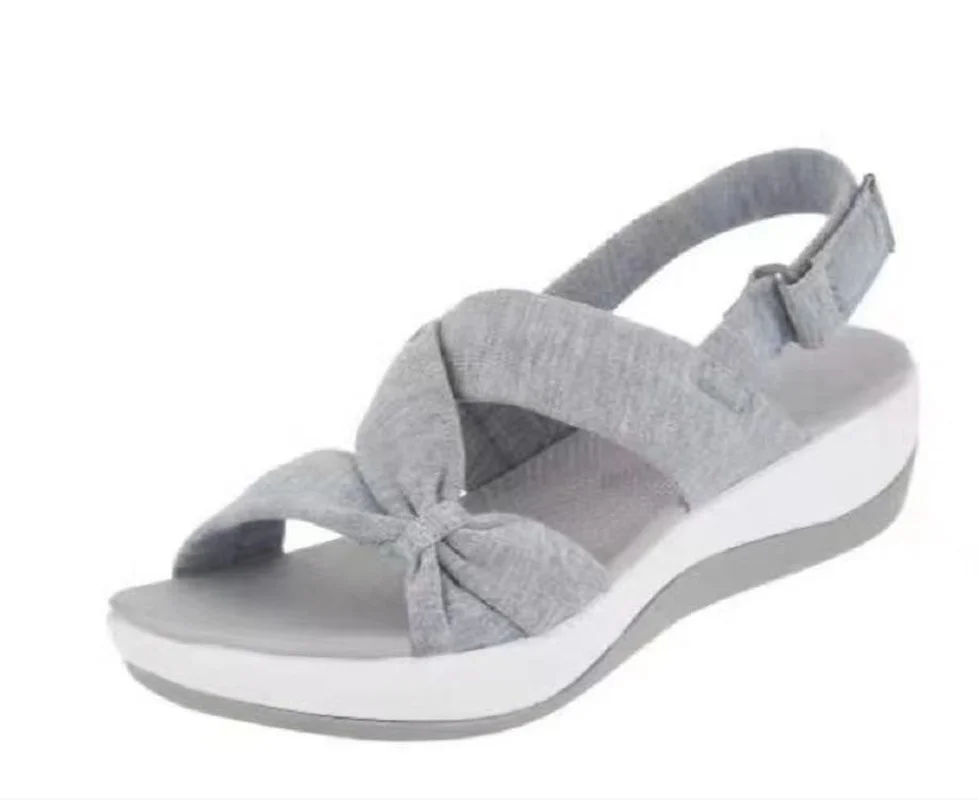 

2022 Large size new sandals women's simple fish mouth muffin bottom fashion Roman sandals women's bow casual shoes