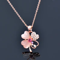 kioozol charm opal flower heart pendants and necklaces rose gold color female necklace for women fashion jewelry 2022 502 ko1