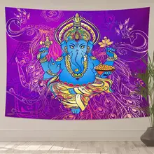Elefante indiano tapeçaria tapeçaria de parede pendurado sete chakras meditação yoga tapete arte decoração da sua casa fundo buda tapeçaria (3)