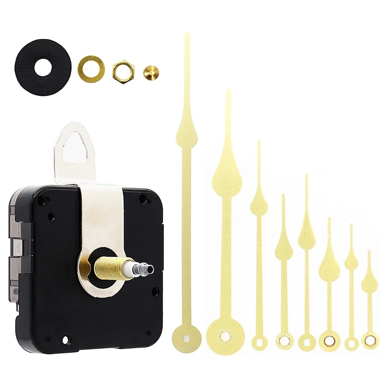 

Длинный вал 28 мм, механизм кварцевого механизма с высоким крутящим моментом, 4 пары стрелок, настенные часы «сделай сам», запасные части для ...