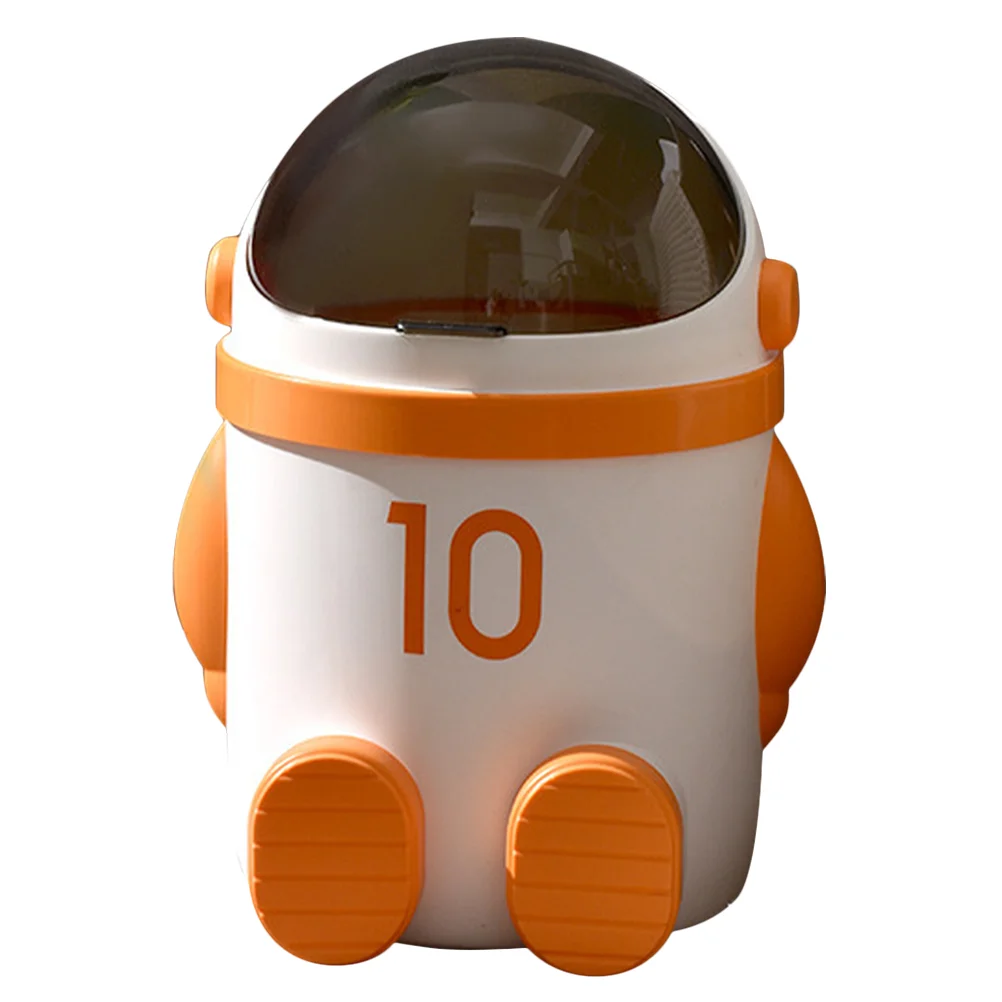 

Small Trash Bin Car Garbage Bin Kids Trash Can Spaceman Trash Can Waste Paper Basket Garbage Bucket Mini Trash Can Lid