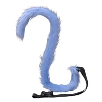 80cm long faux fur bendable kitty tail for adult kids adjustable solid color fluffy animal lolita party cosplay costume