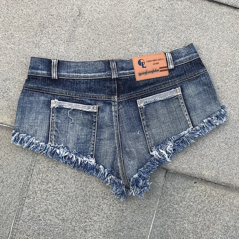 Summer Women High Waist Sexy Short Jeans Oversized Tassel Casual Denim Booty Shorts Female Micro Mini Short Vacation Club Wear