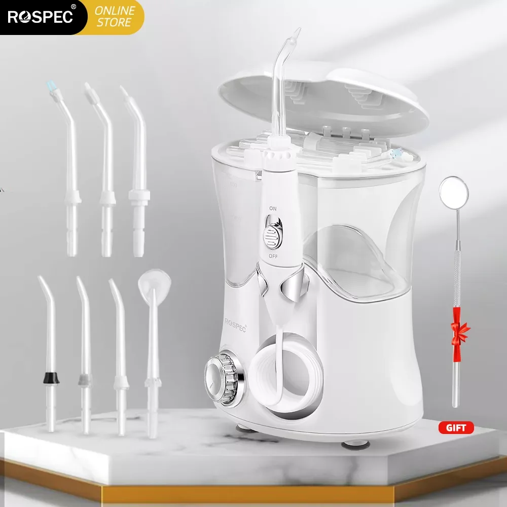 

ROSPEC Electric Oral Multifunctional Irrigator Portable Water Flosser600ML Water Tank Tooth Cleaner Household Oral Care