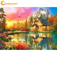 chenistory diy painting by numbers house on canvas wall picture for living room home decor coloring by number landscape