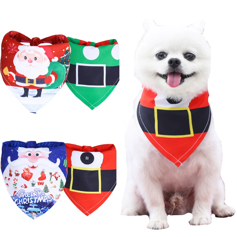 

Pet Christmas Saliva Towel for Small Large Dogs Cotton Scarf Puppy Christmas Washable Winter Cat Dog Bandanas Chihuahua Supplies