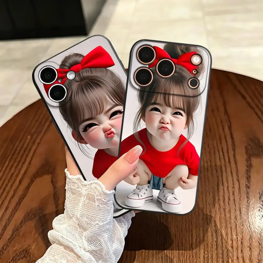 Фото Чехол для телефона Funda Phone Cover для Apple iPhone 17 Pro Max 12 14 13 XR XS MAX 16 15 Pro 7 8 11 17e Air Cartoon Girl №1