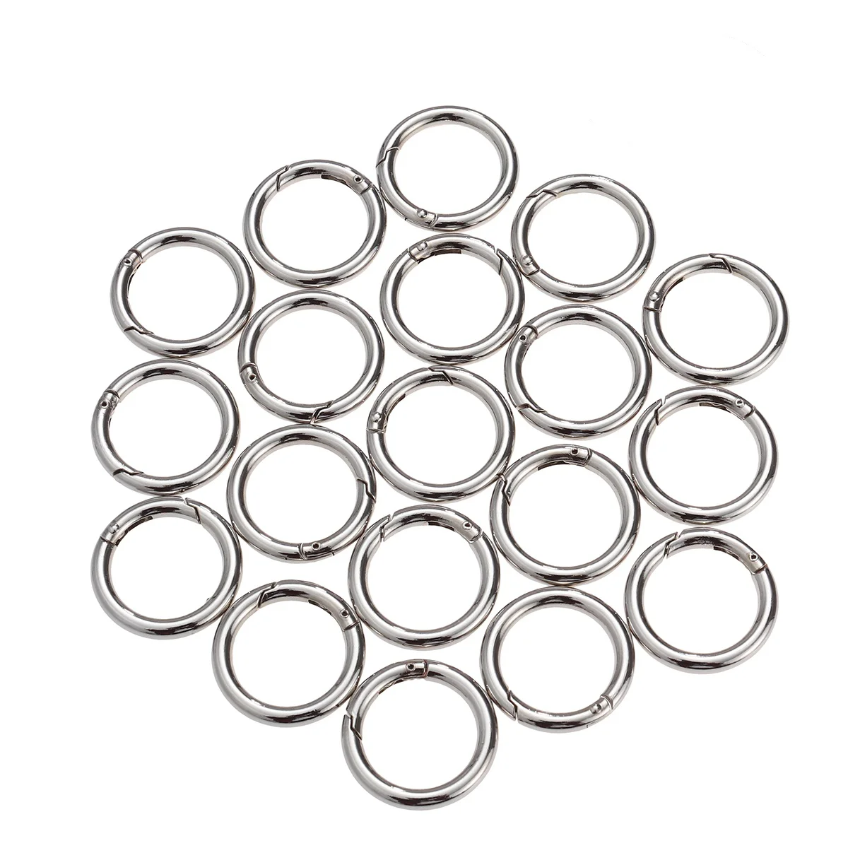 

20 Jump Rings Polished Plated Spring Rings for Choker Bracelet Making 40x28MM ( Silver )