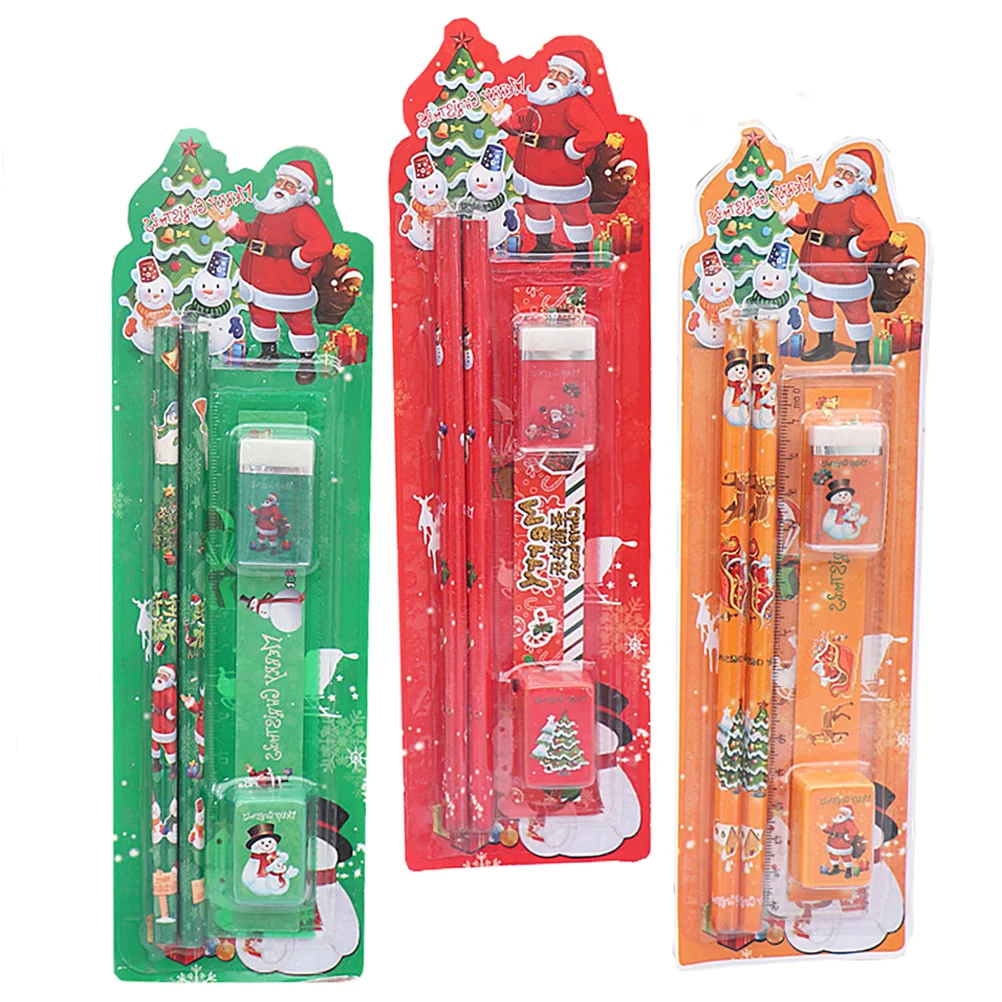 

Канцелярские принадлежности на тему Рождества, 3 комплекта, 5 штук, практичные милые канцелярские принадлежности, школьные принадлежности д...