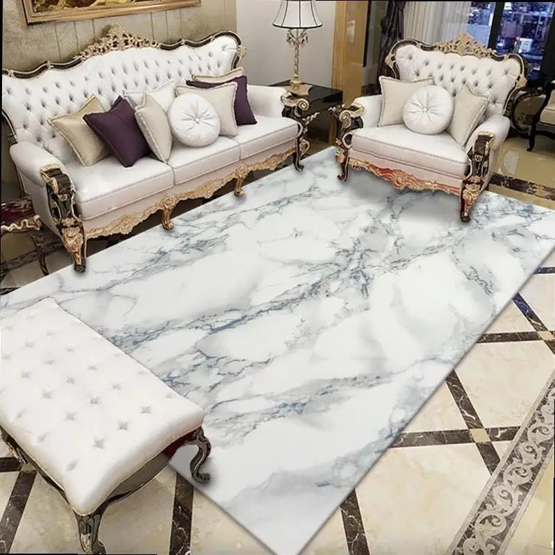 

New Simple Marble Living Room Carpet Home Decoration Bedroom Bedside Carpets Velvet Entry Mat Leisure Rug Crystal Full Shop Door